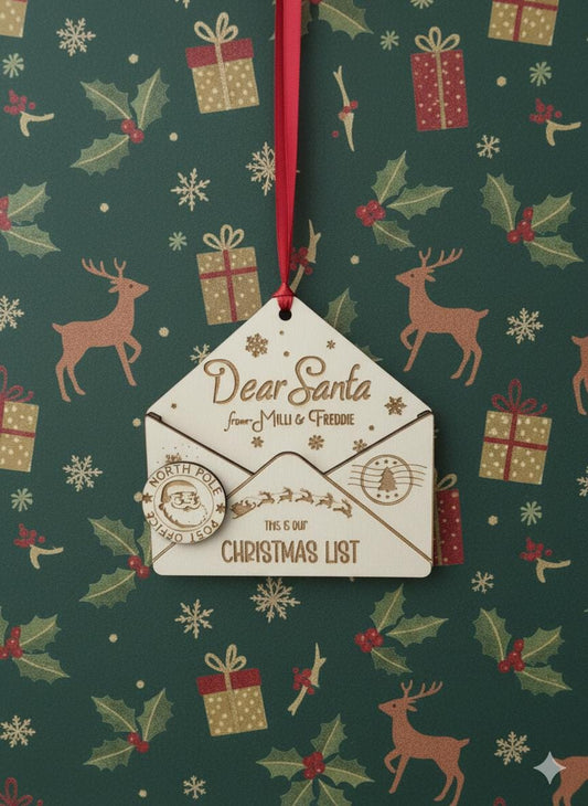 Letter to Santa Hanging Ornament | Children’s Christmas Holiday Decor