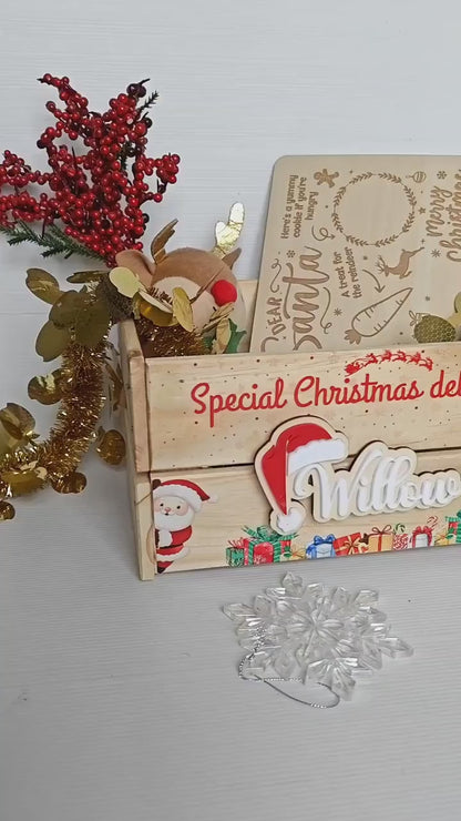 Personalised Christmas Crate | Wooden Santa Crate for Familie