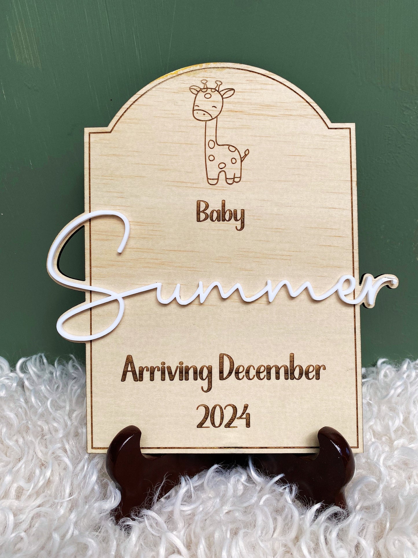 Personalized baby announcement plaque