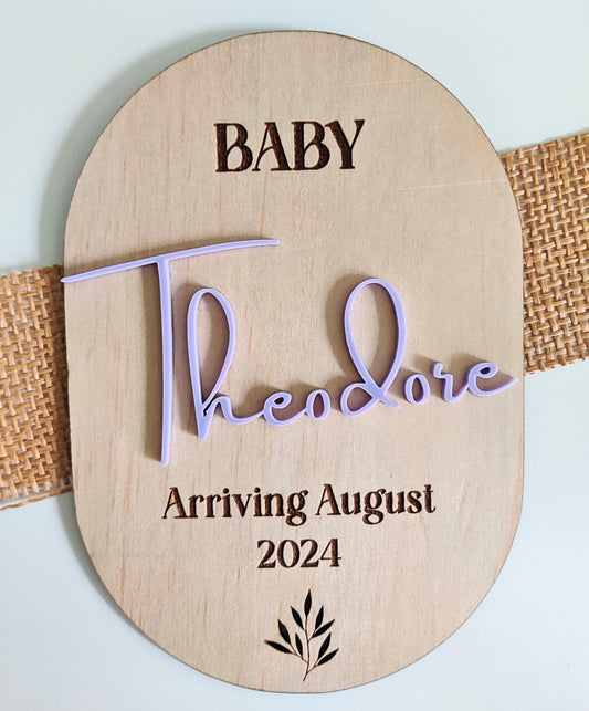 Pregnancy Announcement Plaque-Oval