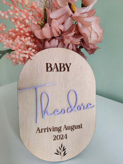 Pregnancy Announcement Plaque-Oval