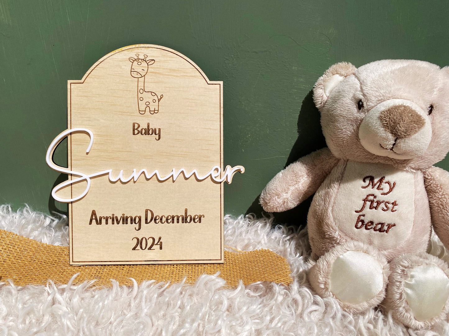 Personalized baby announcement plaque