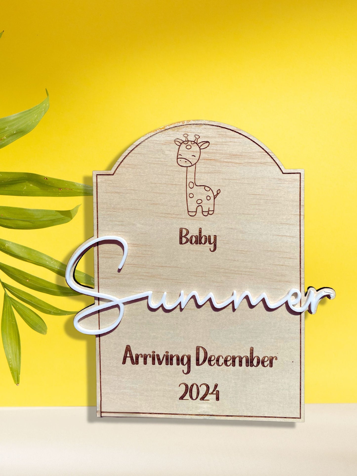 Personalized baby announcement plaque