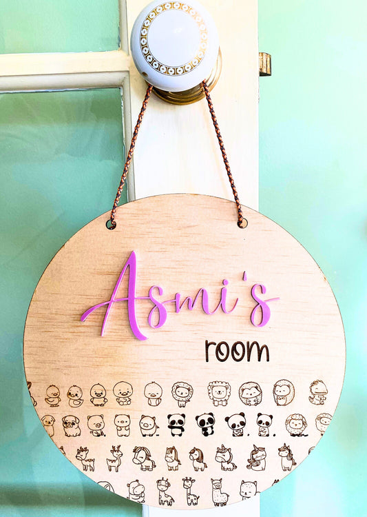 Kid's room door sign