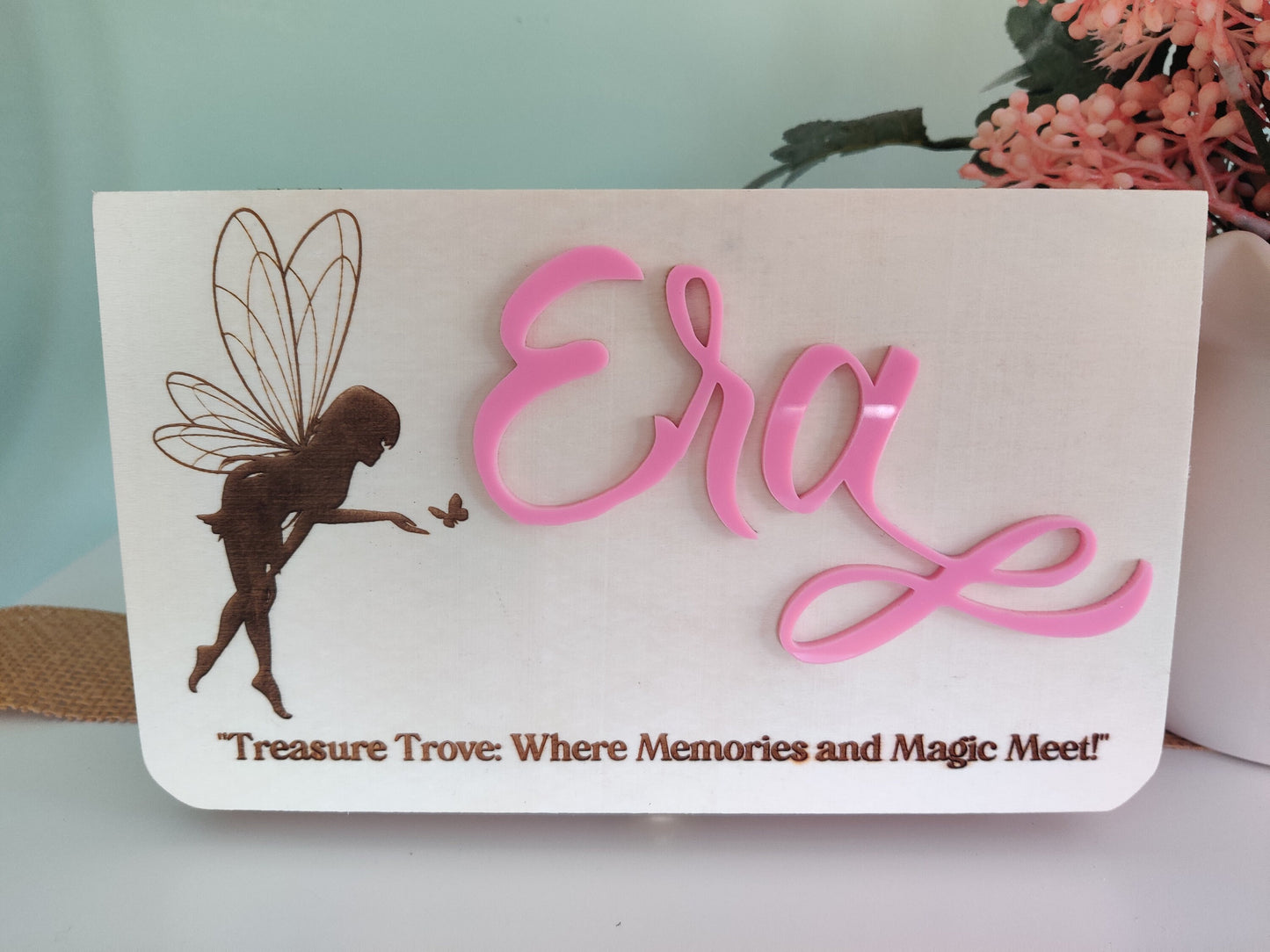 Fairy theme personalized wooden keepsake box