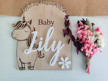 Pregnancy Announcement /reveal plaque -Cute Animal