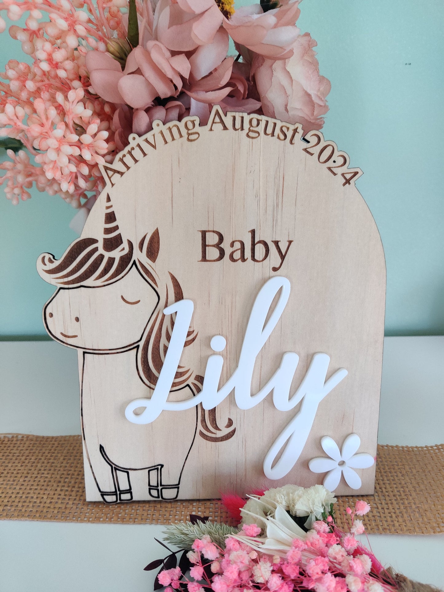 Pregnancy Announcement /reveal plaque -Cute Animal